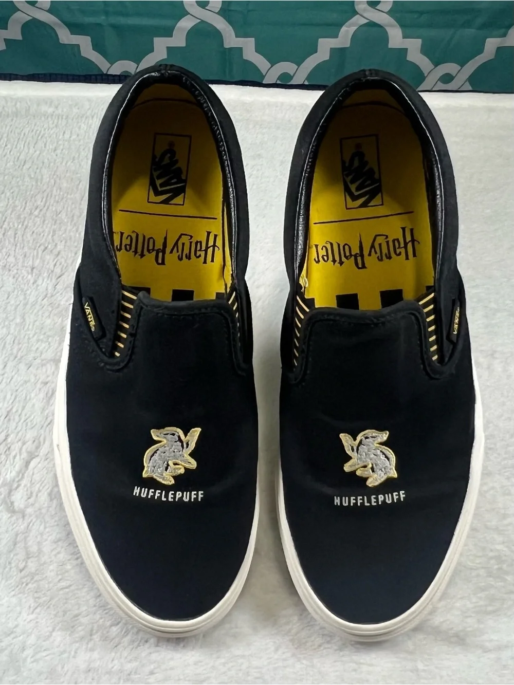 Vans x Harry Potter Hufflepuff Classic Slip-On Shoes with Hufflepuff Embroidery